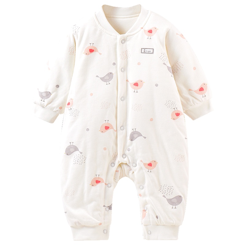 童泰秋冬新生儿衣服婴儿棉衣连体衣0-1岁宝宝纯棉哈衣夹棉爬爬服