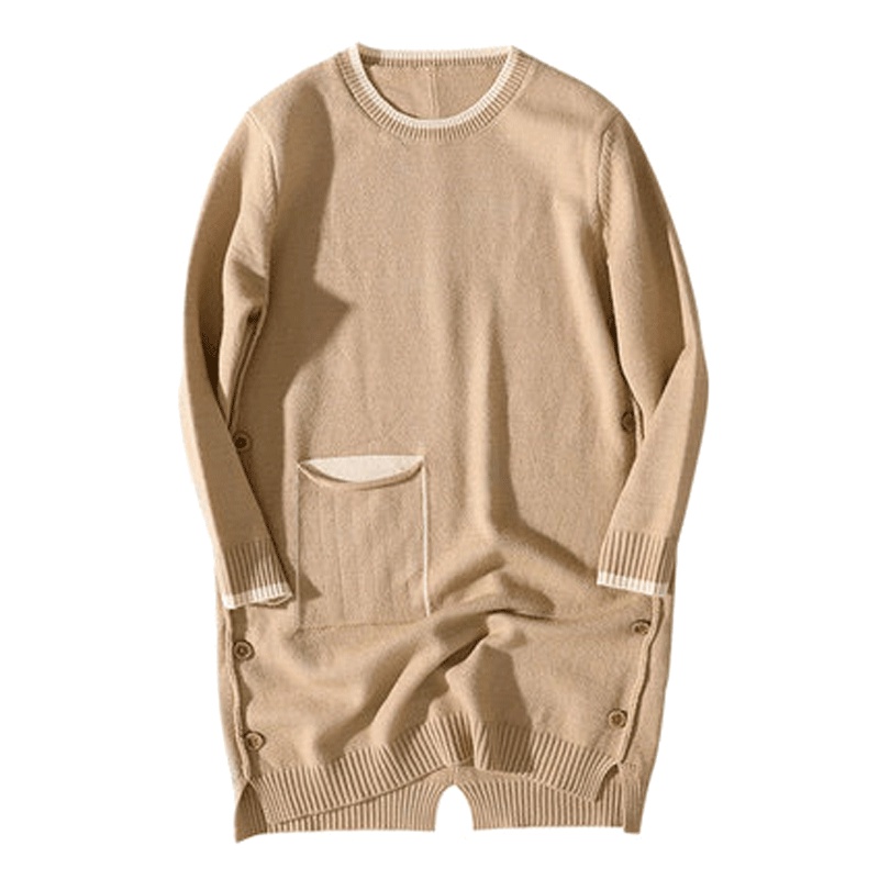 孕妇春装毛衣女中长款秋冬宽松裙针织打底衫春秋外套上衣韩版简约孕产妇服饰孕妇上衣