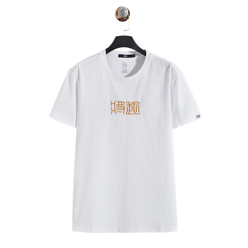 蓝旗X将起系列夏季短袖T恤男圆领刺绣T 百搭潮流
