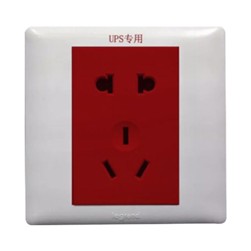 罗格朗 K4/426/10USL 美点二三插(五孔插座,功能件为红色,边框丝印UPS专用红色字体)