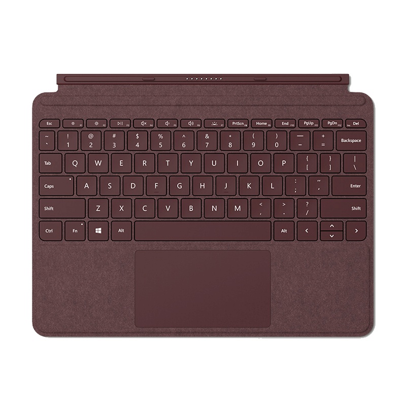 微软Surface Go平板电脑二合一外接键盘 深酒红 磁吸易拆卸Alcantara键盘背光+玻璃精准式触控板 苏宁自营