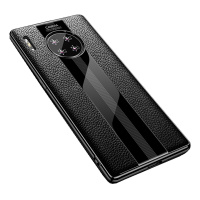 【送钢化膜】高铭宣 华为mate305g手机壳p20/p30pro保护套真皮头层牛皮保时捷皮套防摔高档限量款m3黑