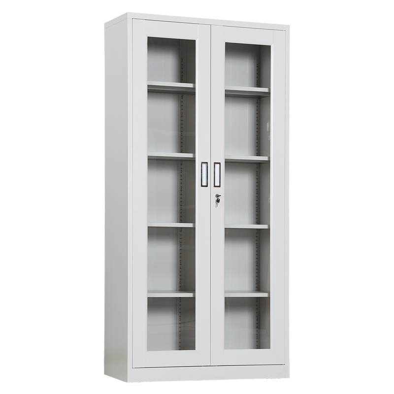 HiBoss玻璃门对开档案柜资料柜办公柜储物柜财务室铁皮柜