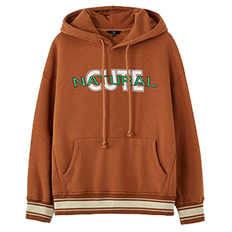 【热卖】7M冬季新款针织内搭韩版宽松秋冬连帽长袖字母学生女装卫衣72000835