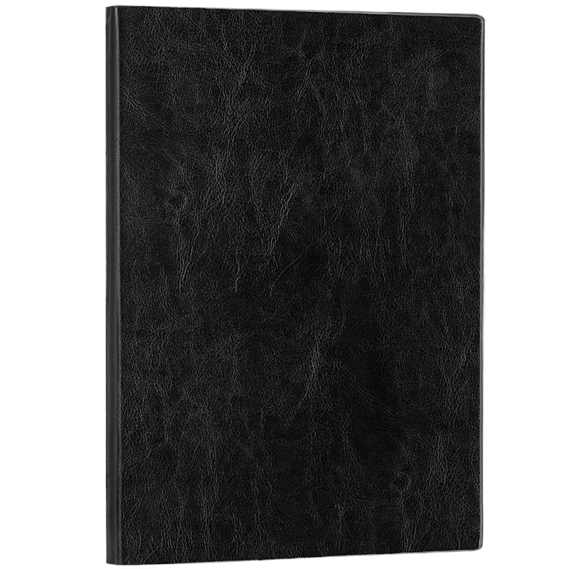 得力(deli)16K160张加厚商务皮面本办公用品 会议记事本笔记本子文具3185 黑色