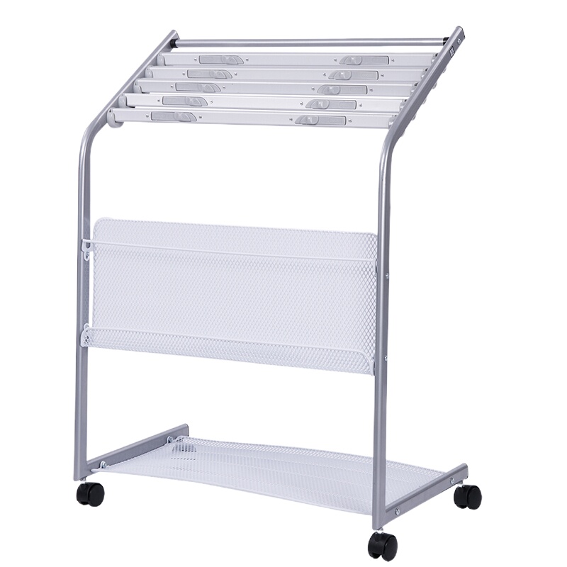 得力/deli 9302 六层铝合金夹条报纸架报刊架 高0.87米