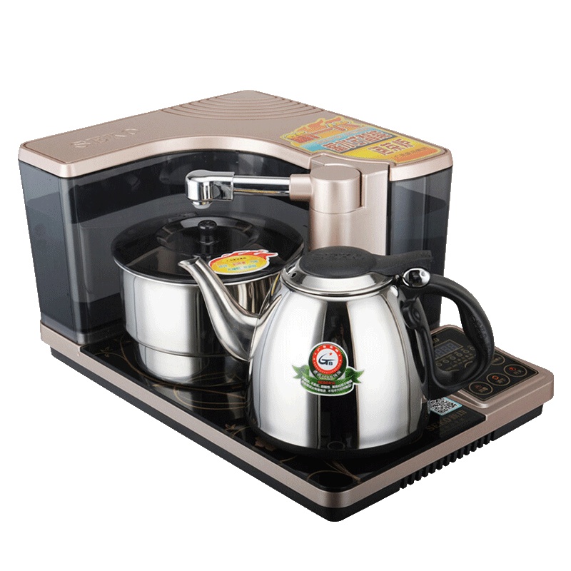 新功(SEKO)电热烧水壶F13/A505 不锈钢茶具 热水壶带水箱 自动上水自动断电 电热双炉带水箱(黑色)
