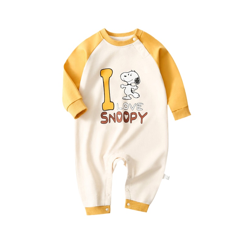 史努比SNOOPY婴儿爬服新生儿春秋新款连体衣刚出生男女宝宝衣服