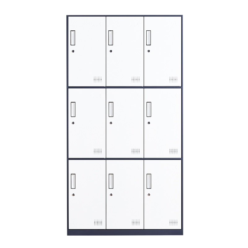 苏美特更衣柜员工柜储物柜铁皮柜存包柜鞋柜碗柜灰白九门更衣柜