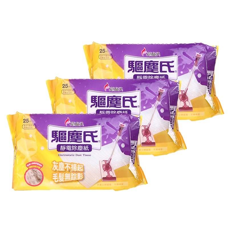 花仙子 静电除尘纸25张入一次性拖把用纸吸尘纸干巾拖地纸地板拖布3包装