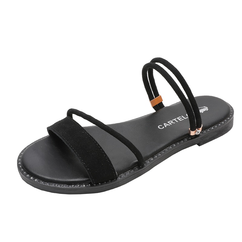 卡帝乐鳄鱼(CARTELO)夏季款女鞋鱼嘴鞋中空女士凉鞋女单鞋双功能凉拖鞋