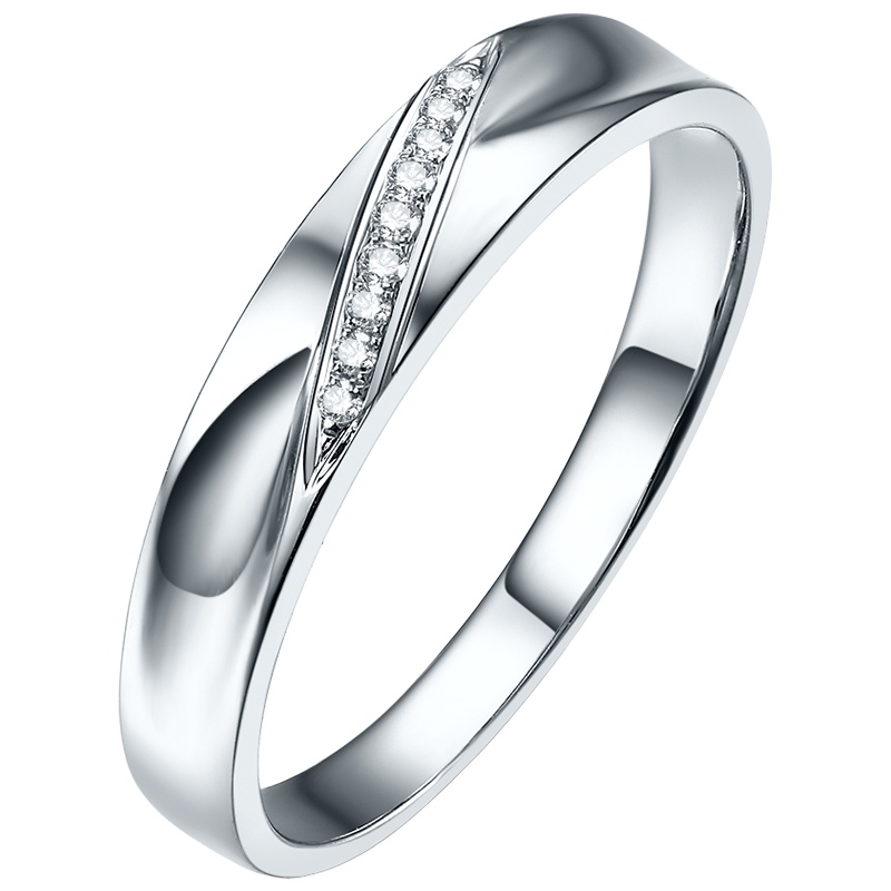 ZHOULIUFU周六福 珠宝18K金情侣钻石戒指 I-J级钻石时尚戒指大方男款戒指情侣钻戒935