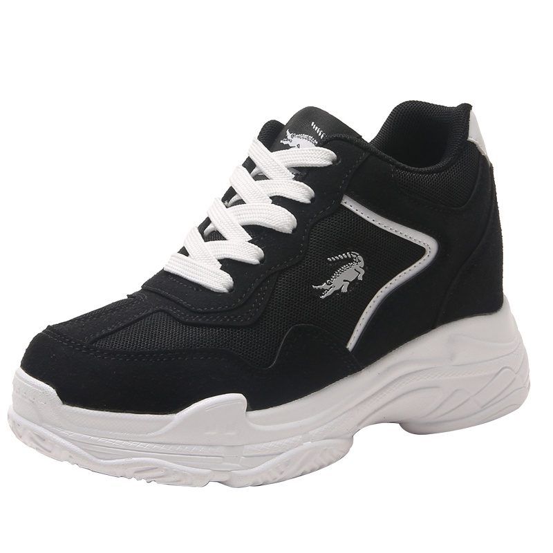 卡帝乐鳄鱼CARTELO19春夏女款鞋厚底松糕鞋女透气网面跑步鞋女原宿风休闲运动鞋