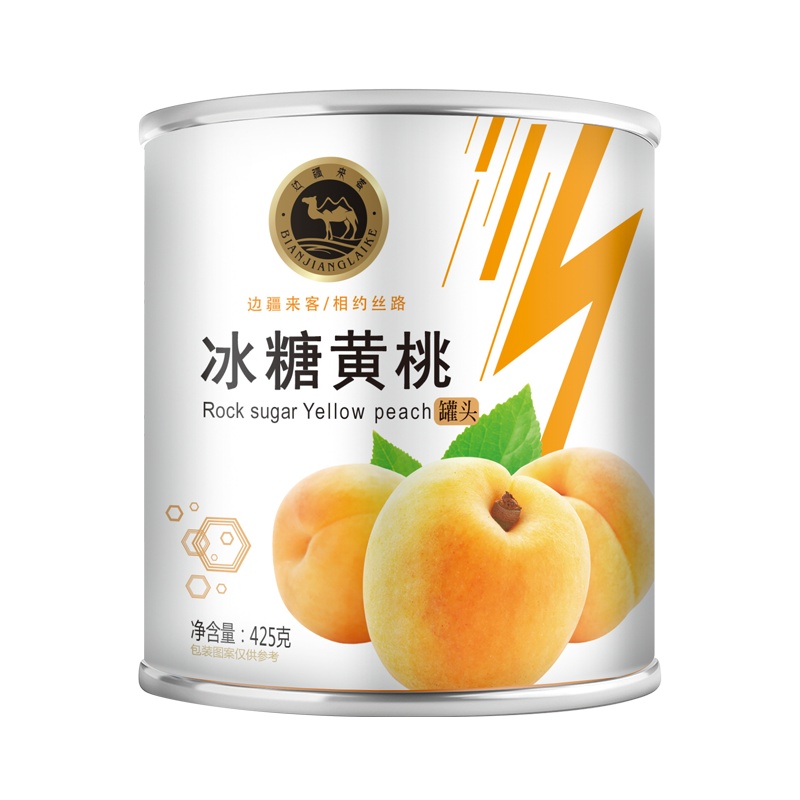边疆来客水果罐头冰糖黄桃罐头425g*5罐装水果罐头 水果果肉方便速食