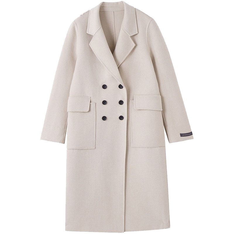 上新拉夏贝尔Puella冬季新款韩版中长款过膝加厚流行毛呢外套20012209