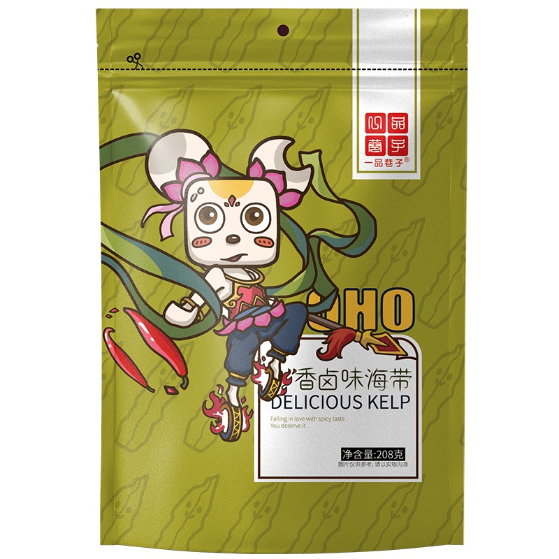 一品巷子 香卤海带208g*4袋休闲零食小吃 下饭菜卤味香辣味