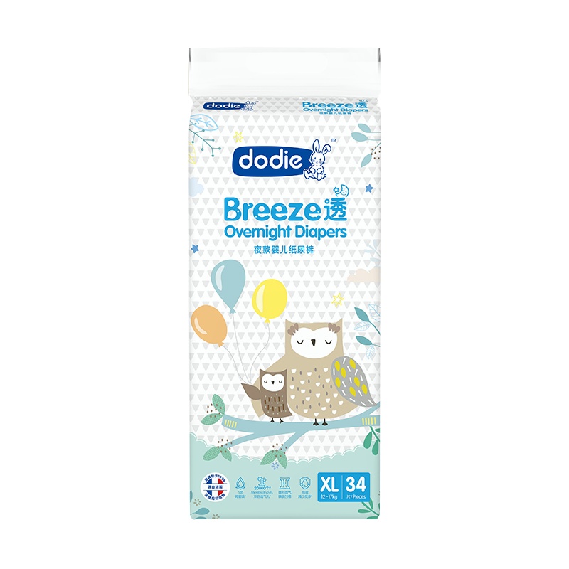 杜迪 Dodie Breeze 透 · 夜款婴儿纸尿裤(XL码)34片