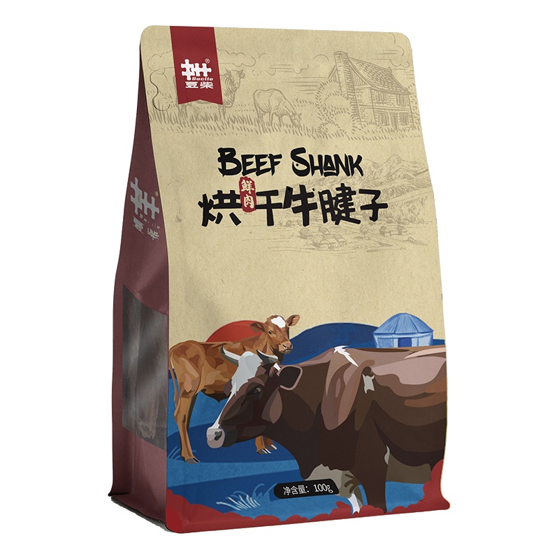 豆柴(docile)狗狗零食 烘干牛腱子肉 泰迪贵宾博美金毛大小型犬 训犬磨牙补钙狗粮零食100g