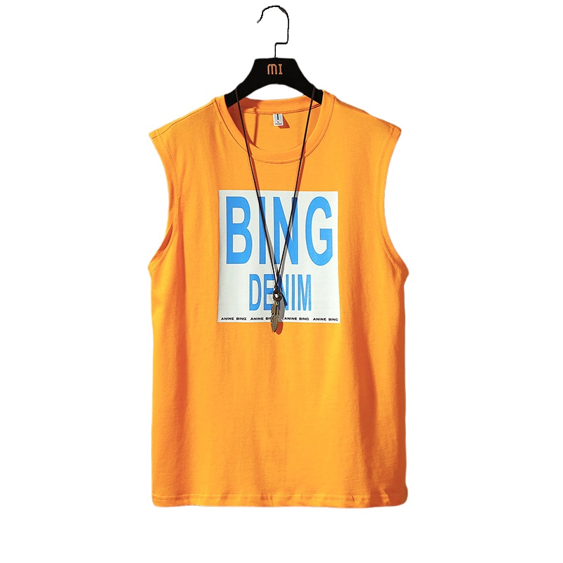 无袖t恤男潮牌时尚2020夏季新款运动休闲时尚简约个性印花汗背心