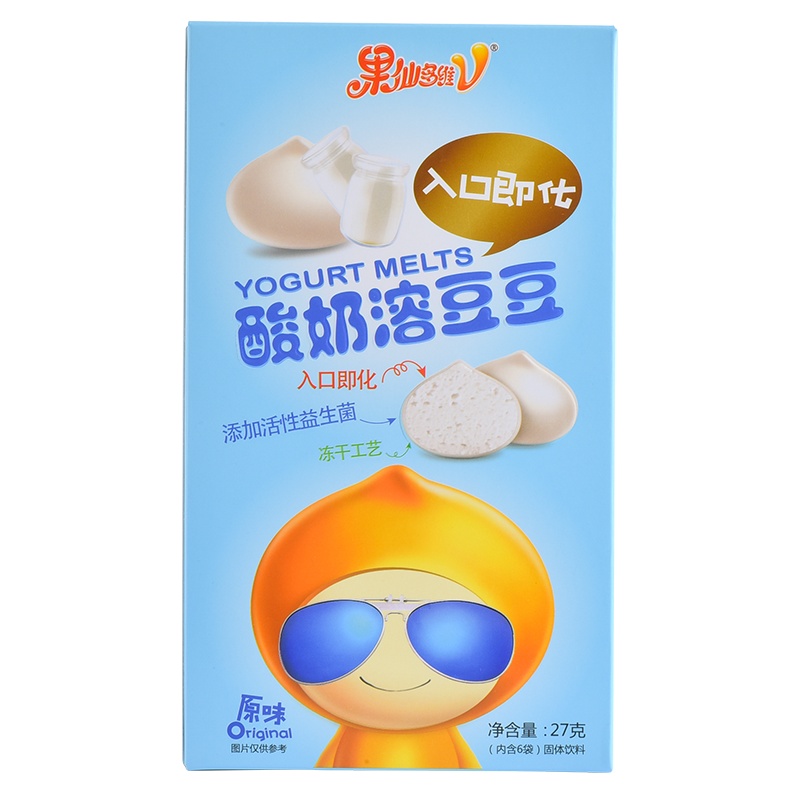 果仙多维V 儿童零食儿童酸奶溶豆奶豆小馒头点心酸奶溶豆豆原味27g