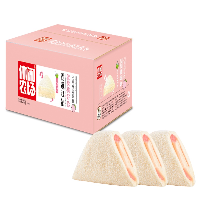 休闲农场三明治蒸蛋糕白桃味680g*1 苏宁自营零食营养代餐夹心毛巾卷休闲零食整箱夹整箱早餐面包蛋糕卷网红宿舍耐吃小零食