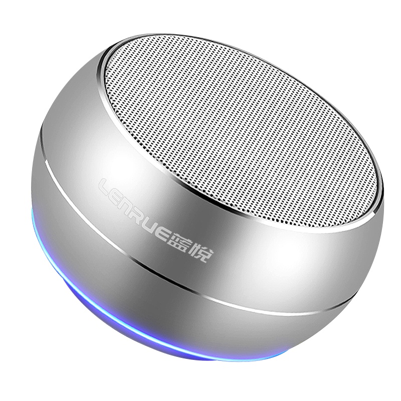 蓝悦 A9蓝牙音箱 无线迷你小音响 台式电脑音箱重低音炮 户外便携插卡音箱 语音收款播报器 银色