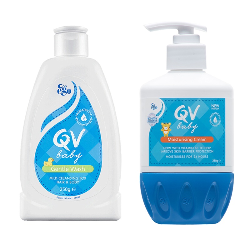 EGO意高益菓温和宝宝面霜含角鲨烷婴儿保湿润肤霜面霜250g挤压瓶护脸+宝宝婴儿洗发沐浴露二合一 250g/瓶 组合装