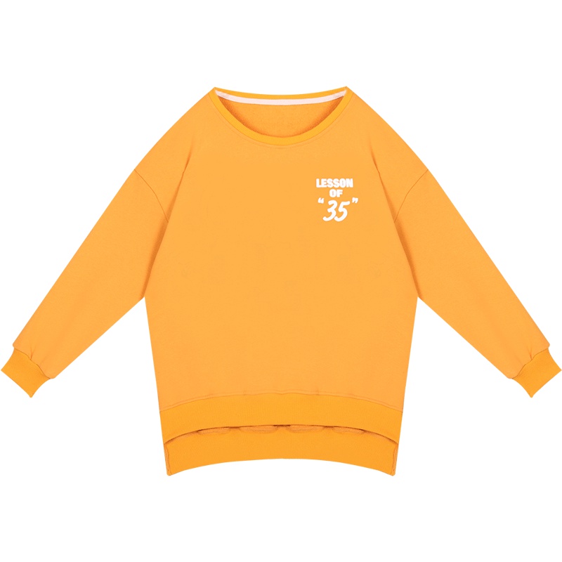 2019秋季新款短款无帽卫衣女前短后长不规则韩版宽松长袖上衣薄款