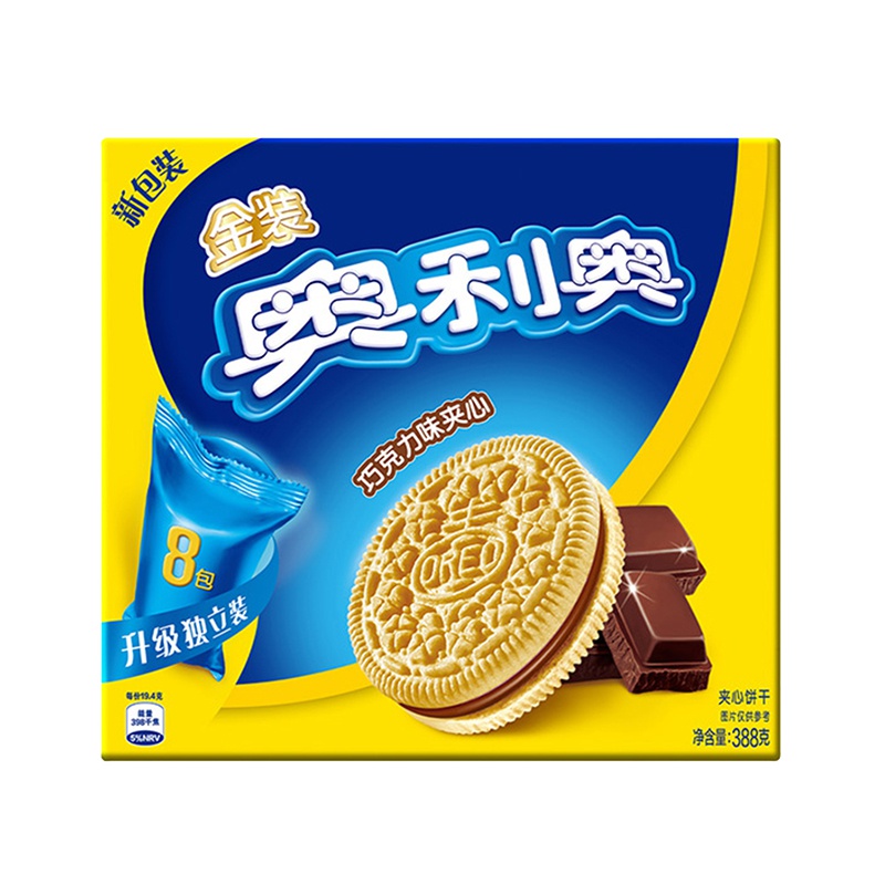奥利奥(OREO) 夹心饼干 零食 金装巧克力味夹心388g