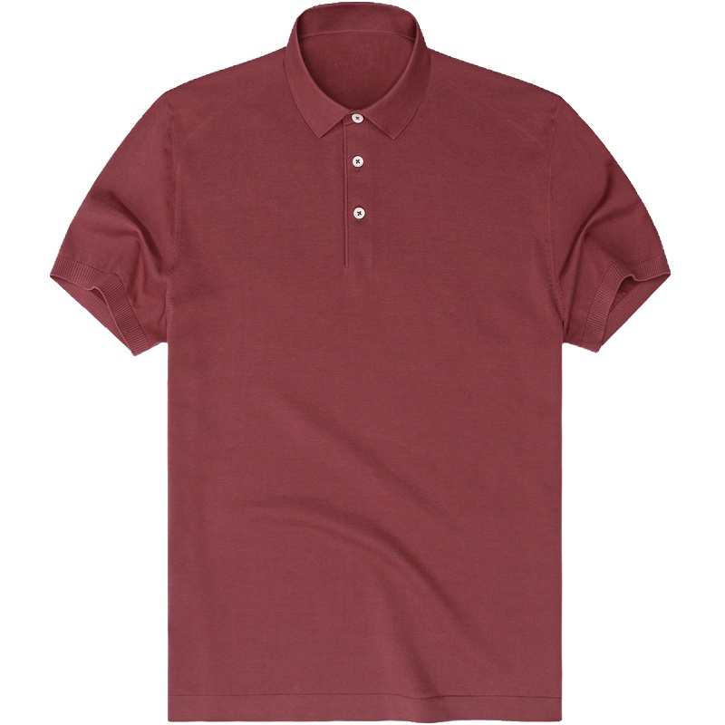 布先生新款针织衫短袖T恤 纯棉翻领纯色带领短袖男士AT10581