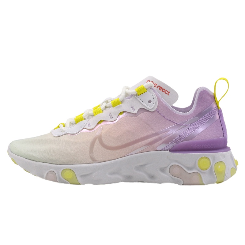 NIKE/耐克 女鞋 2020新款REACT ELEMENT 55 GEL高桥盾网面透气运动休闲鞋 CW2631-911