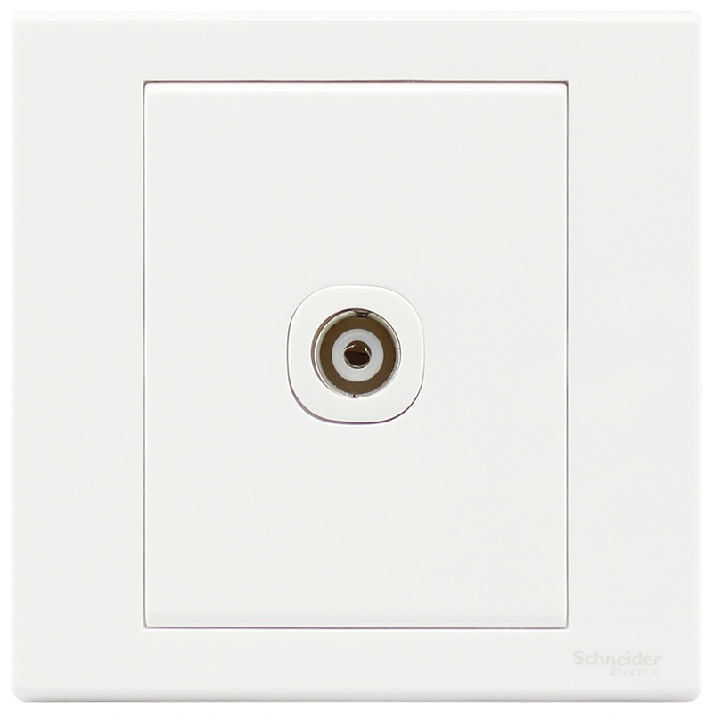 施耐德电气（Schneider Electric）开关插座 单联电视插座面板 墙壁弱电有线TV 如意 白色