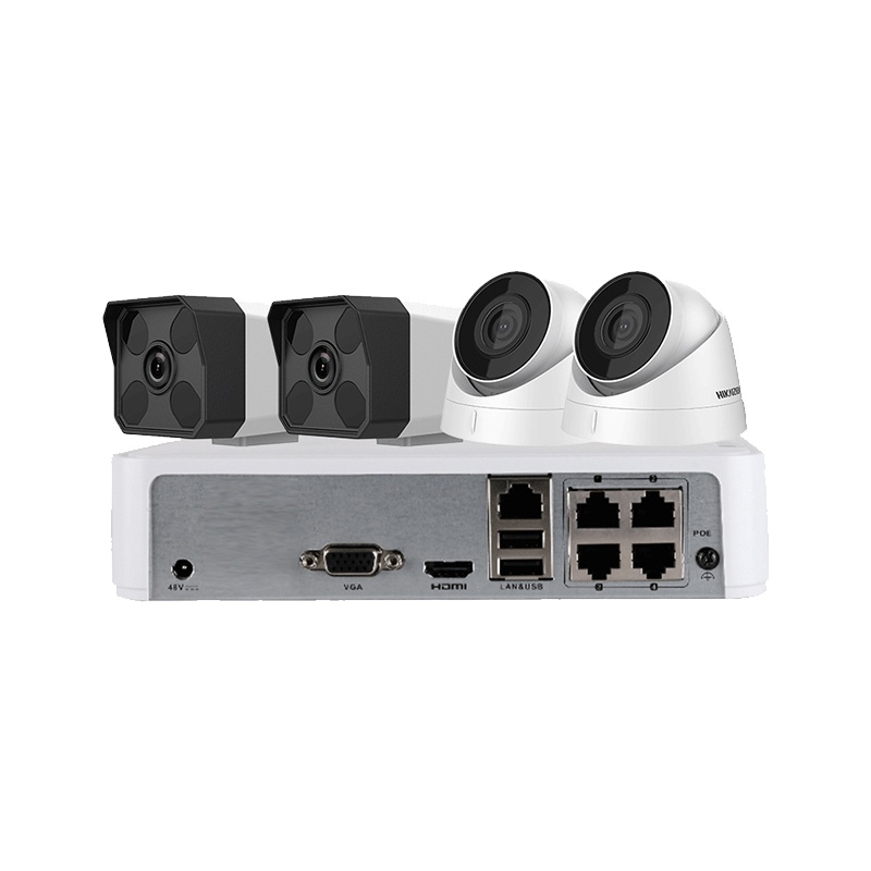 海康威视监控器高清套装 家用套装 200万poe监控设备网络夜视摄像头