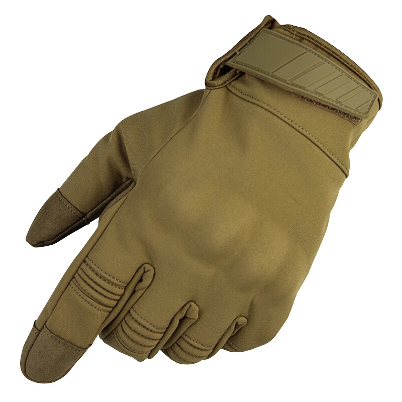 海斯迪克 HKW-83 防风防水战术保暖手套 户外摩托车触屏手套防滑防护耐磨手套 防风防水保暖手套 L狼棕色