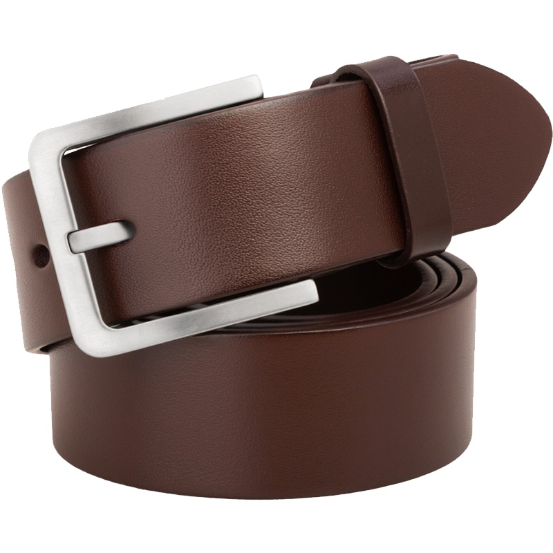 牛当家(CattleOWN)钛合金皮带男真皮中年牛仔裤带头层牛皮腰带男休闲针扣3138