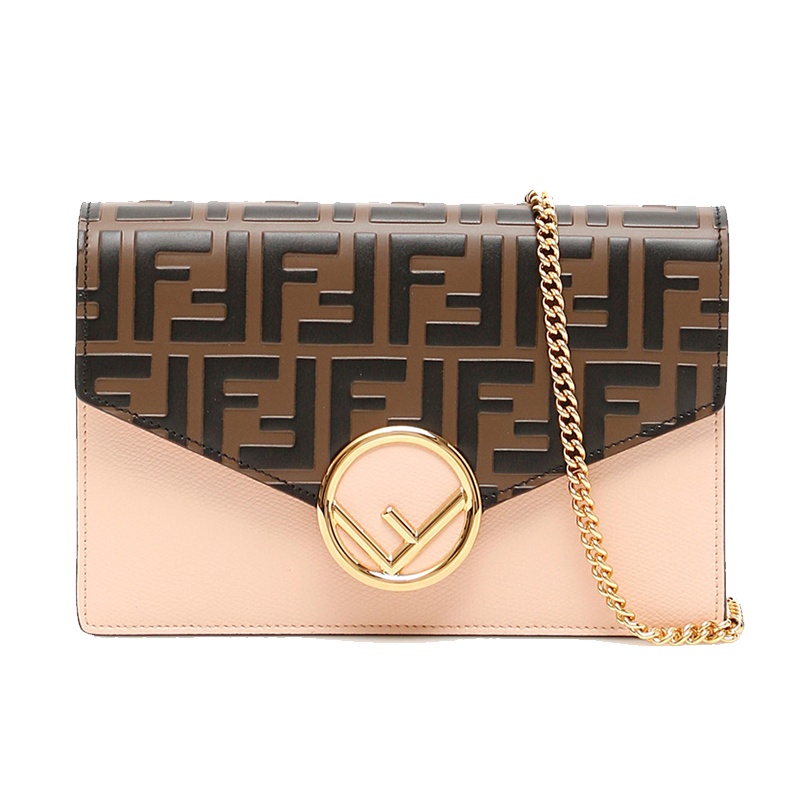[直营]FENDI芬迪Wallet On Chain F牛皮女士迷你链条钱夹钱包单肩包斜挎包女包