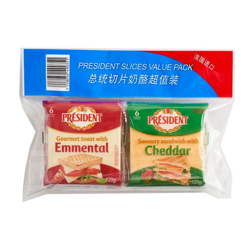 总统(President)切片奶酪120g*4