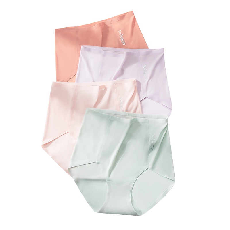 3条装猫人高腰冰丝桑蚕丝抗菌性感薄款透气无痕收腹提臀夏季女士内裤女