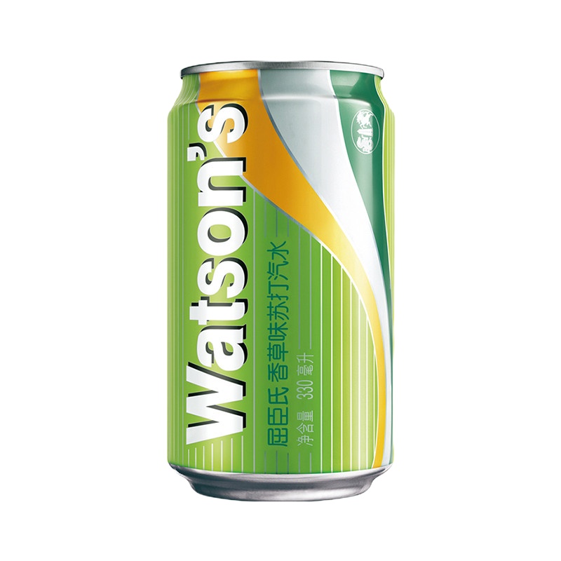 屈臣氏(Watsons)香草味苏打汽水 苏打水汽水饮料 调酒净饮推荐 330ml*24听 整箱装