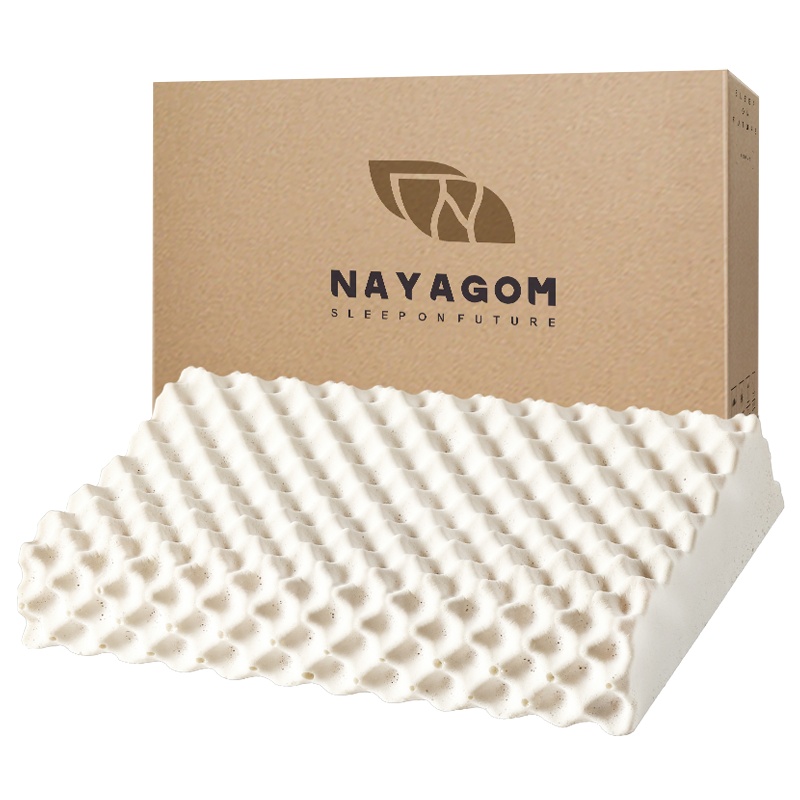 楠伢宫NAYAGOM天然纯乳胶特拉雷工艺成人榴莲型乳胶枕 贴合颈椎