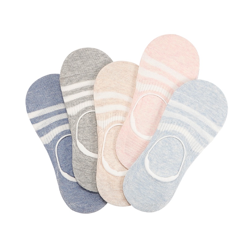 猫人船袜5双装女纯棉浅口短袜子春秋夏季薄款硅胶防滑不掉跟全棉ins潮隐形