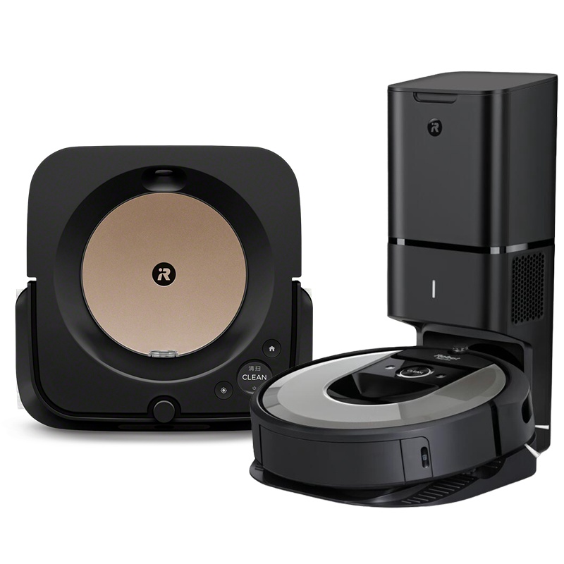 美国艾罗伯特 智能扫擦组合 自动集尘智能全自动家用拖地洗地吸尘器扫拖一体 iRobot i7+扫地机&m6黑金款拖地机