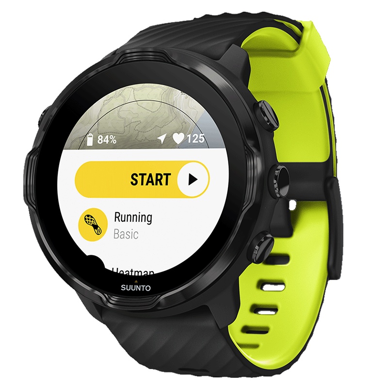 松拓Suunto颂拓7黑绿智能手表音乐支付户外跑步 安卓运动双系统腕表男女通用SS050394000