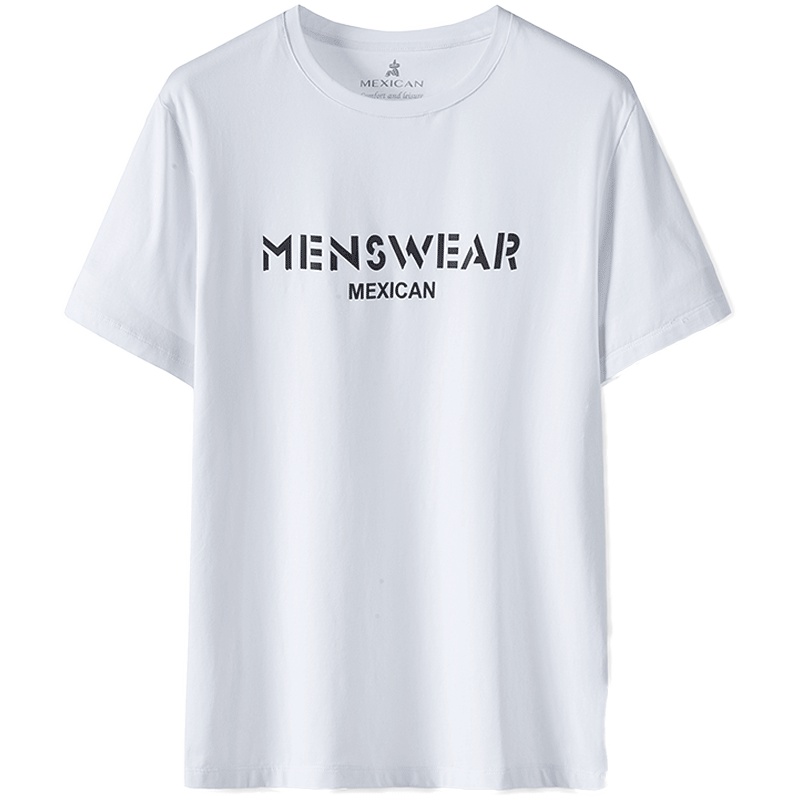 稻草人短袖T恤男2019夏季新品纯棉时尚印花上衣弹力薄款打底衫