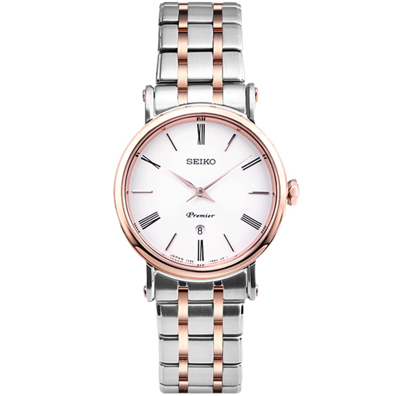 SEIKO精工新款优雅时尚超薄石英表女士手表 送礼SXB430J1