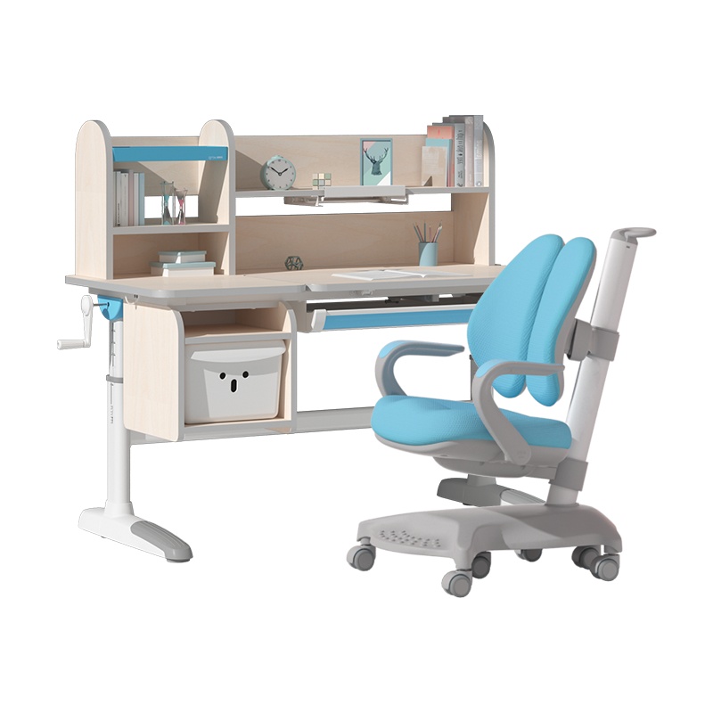 爱果乐儿童学习桌实木书桌小学生写字桌椅组合套装升降课桌椅子