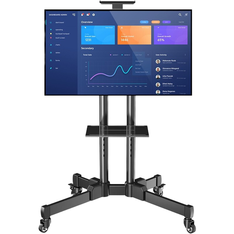 通用落地式带轮可移动电视/液晶显示器支架（32-65寸）