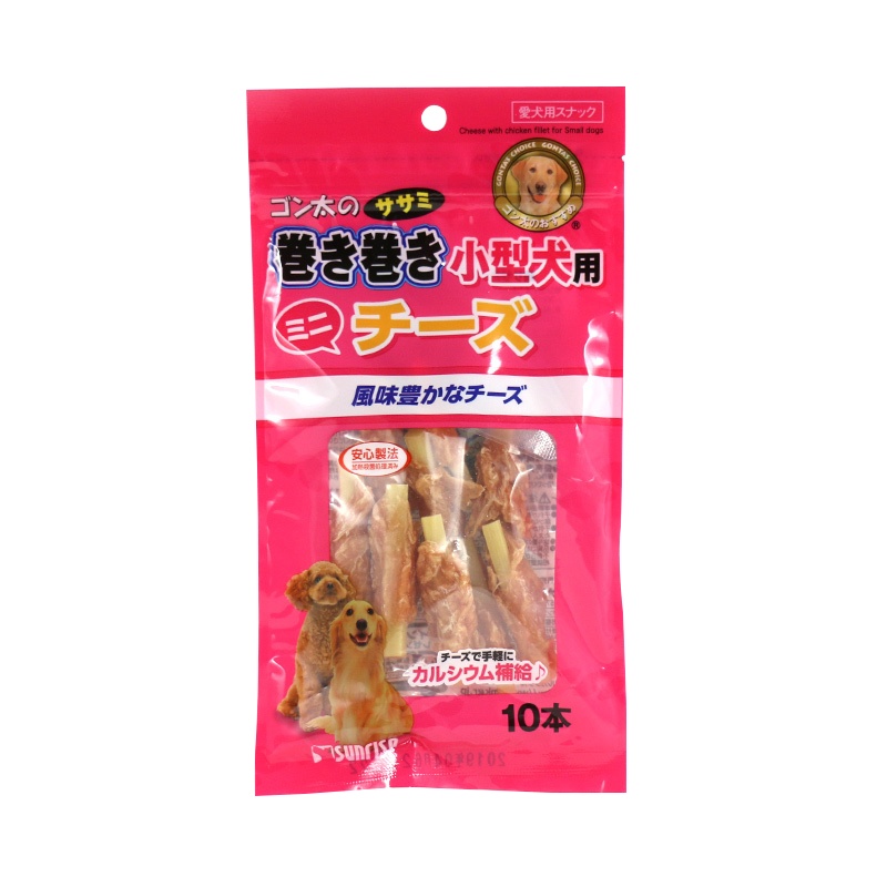 盛来知 宠物狗狗零食 小型犬训练奖励 宠物零食 奶酪棒卷鸡肉10支