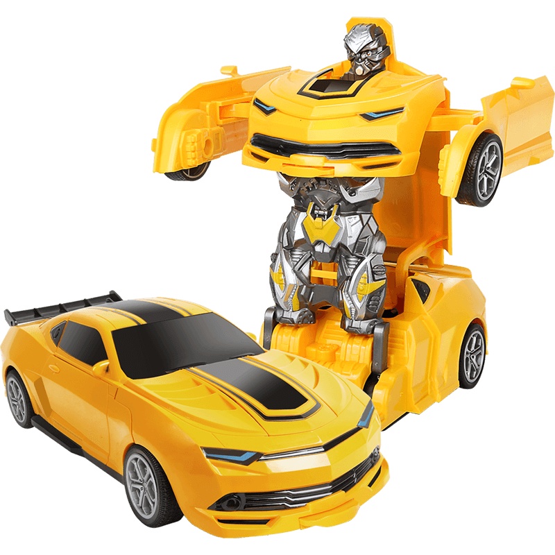 勾勾手(gougoushou)儿童汽车玩具遥控对战撞击变形机器人汽车碰撞双重变形男孩汽车玩具单战款[黄、蓝2色随机发货]