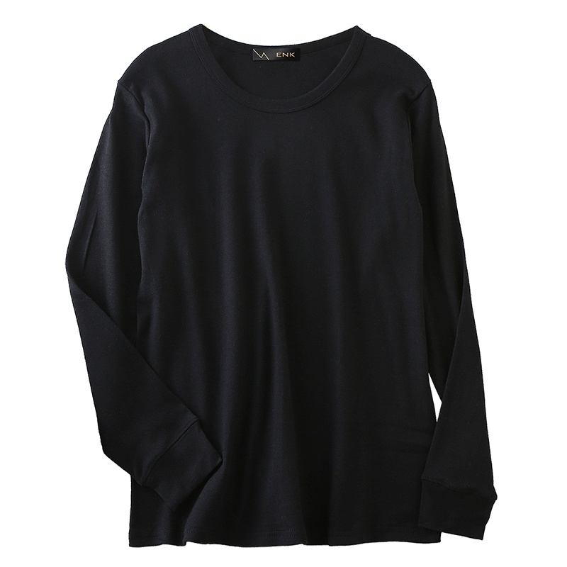 ENK 青年纯棉保暖套装全棉毛衫圆领冬季男士秋衣秋裤保暖内衣男